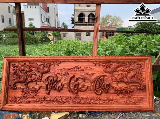 Tranh Phúc Lộc Thọ Gỗ Hương Đá Kích Thước 46x127x4 (cm)