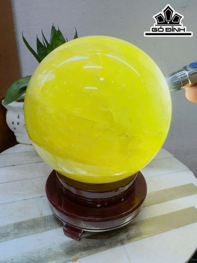Bi Cầu Đá Thạch Anh Vàng Đường Kính 18 (cm) 7,7kg