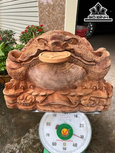 Tượng Thiềm Thừ Gỗ Ngọc Am Cao 32 Ngang 48 Sâu 37 (cm)