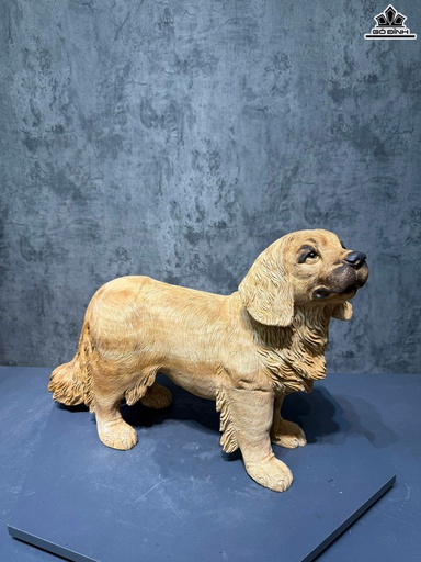 Tượng Chó Gỗ Ngọc Am Cao 41 Ngang 63 Sâu 19 (cm)