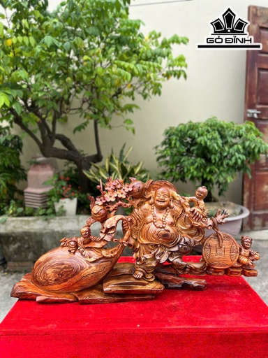Tượng Phật Di Lặc Tam Phúc Gỗ Cẩm Cao 30 Ngang 65 Sâu 16 (cm)