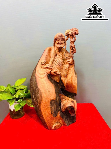 Tượng La Hán Trường My Gỗ Hương Cao 59 Ngang 27 Sâu 20 (cm)