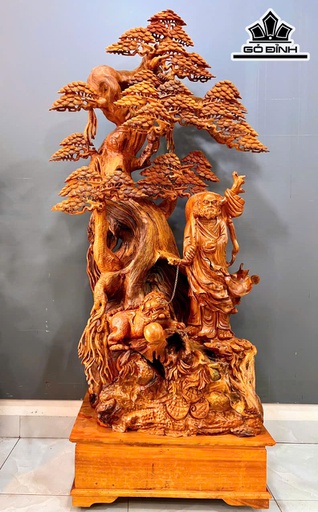 Tượng Đạt Ma Sư Tổ Gỗ Hương Cao 125 Ngang 105 Sâu 60 (cm)