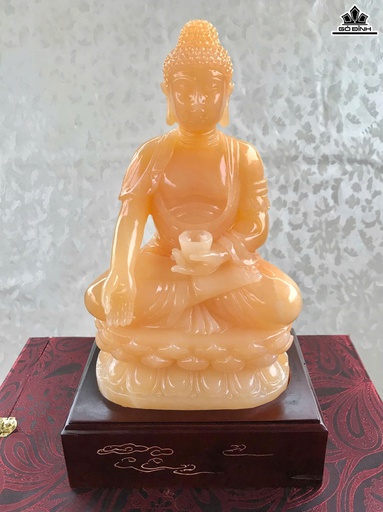 Tượng Phật Dược Sư Hoàng Ngọc Onyx Cao 31 Ngang 18 Sâu 11 (cm) - 9,8kg