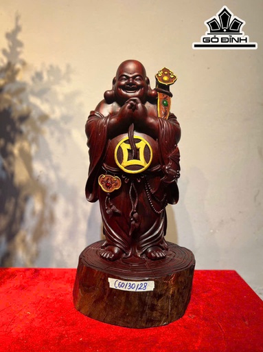 Tượng Phật Di Lặc Chúc Phúc Gỗ Tử Đàn Cao 60 Ngang 30 Sâu 28 (cm)