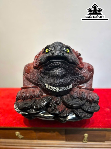 Tượng Thiềm Thừ Gỗ Trắc Cao 30 Ngang 60 Sâu 35 (cm)