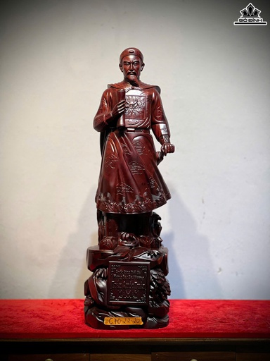 Tượng Trần Quốc Tuấn Gỗ Tử Đàn Cao 70 Ngang 22 Sâu 20 (cm)