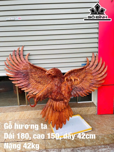 Tượng Đại Bàng Gỗ Hương Cao 150 Ngang 180 Sâu 42 (cm) - 42kg