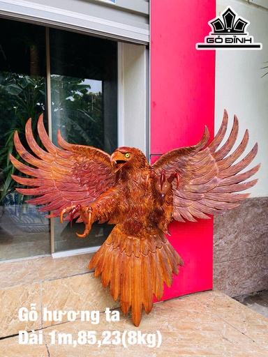 Tượng Đại Bàng Gỗ Hương Cao 85 Ngang 100 Sâu 23 (cm) - 8kg