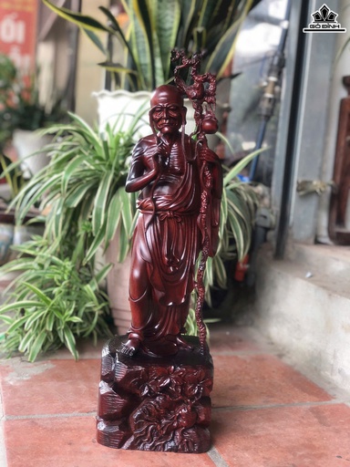 Tượng La Hán Trường My Gỗ Trắc Cao 61 Ngang 17 Sâu 15 (cm)