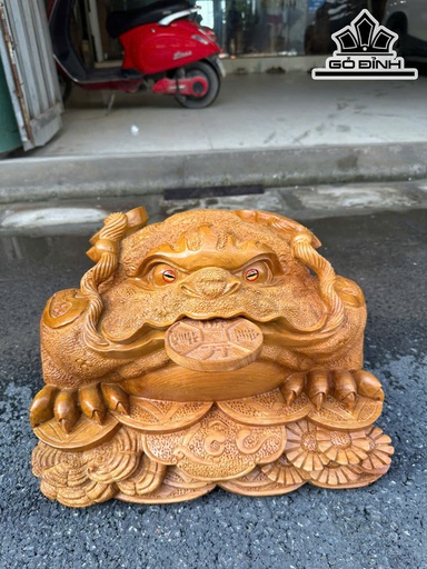 Tượng Thiềm Thừ Gỗ Ngọc Am Cao 33 Ngang 46 Sâu 46 (cm)