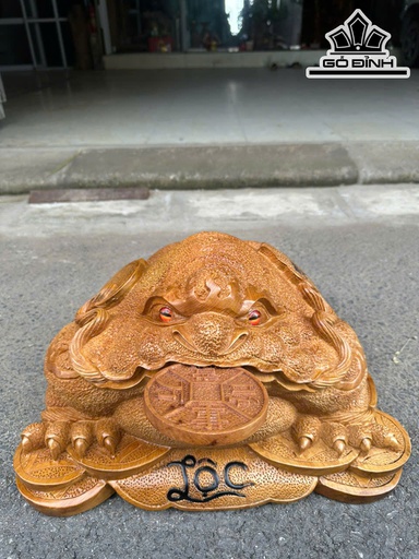 Tượng Thiềm Thừ Gỗ Ngọc Am Cao 28 Ngang 45 Sâu 42 (cm)