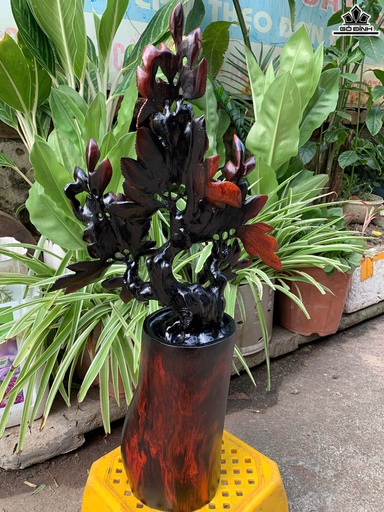 Bình Hoa Hồng Gỗ Trắc Cao 55 Ngang 29 Sâu 13 (cm)