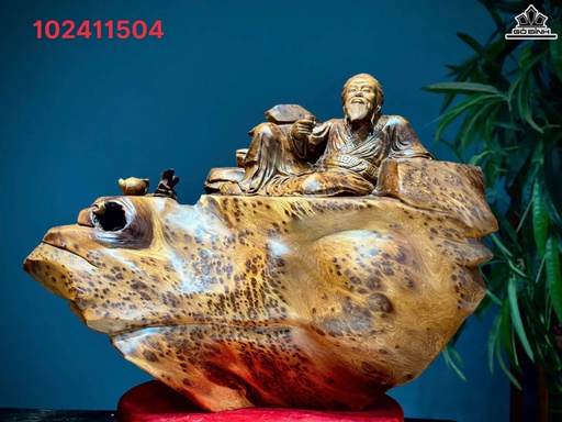 Tượng Thần Trà Gỗ Nu Ngọc Am Cao 43 Ngang 64 Sâu 36 (cm)