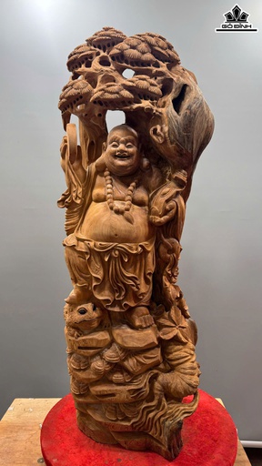 Tượng Phật Di Lặc Gỗ Ngọc Am Cao 115 Ngang 42 Sâu 35 (cm)