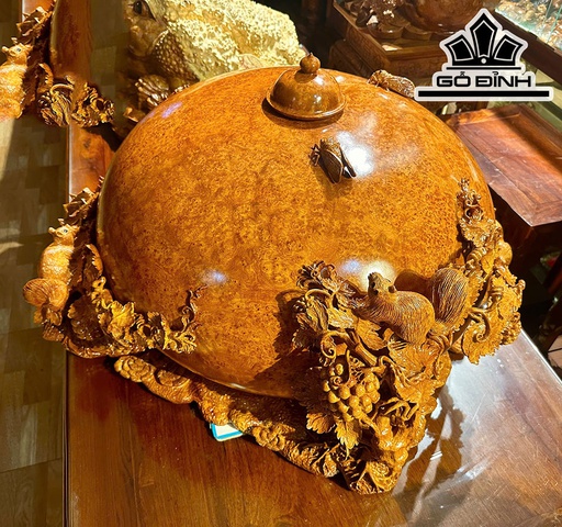 Chum Phú Quý Nho Sóc Gỗ Nu Hương Cao 45 Ngang 70 Rộng 70 (cm)