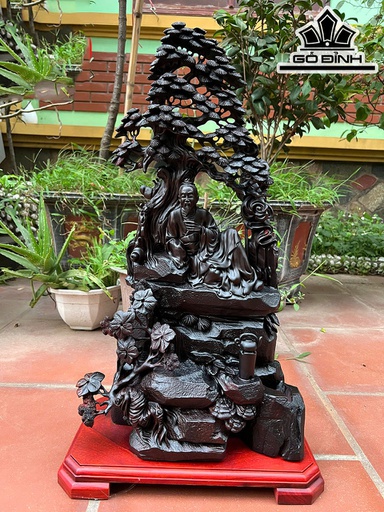 Tượng Thần Trà Gỗ Trắc Cao Cả Kỷ 68 Ngang 33 Sâu 19 (cm) - Kỷ Cao 5 (cm)