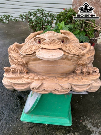 Tượng Thiềm Thừ Gỗ Ngọc Am Cao 24 Ngang 42 Sâu 26 (cm)