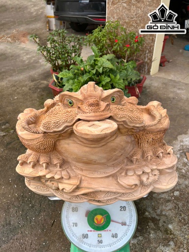 Tượng Thiềm Thừ Gỗ Ngọc Am Cao 36 Ngang 52 Sâu 41 (cm)