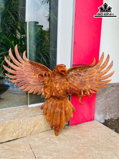 Tượng Chim Đại Bàng Gỗ Hương Cao 80 Ngang 100 Sâu 26 (cm)