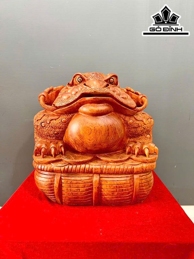Tượng Thiềm Thừ Gỗ Cẩm Cao 50 Ngang 50 Sâu 45 (cm)