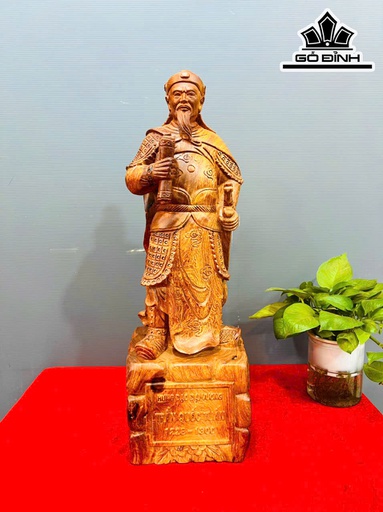 Tượng Trần Hưng Đạo Gỗ Hương Cao 57 Ngang 18 Sâu 17 (cm)