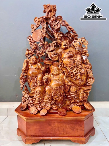 Tượng Tam Phúc Tài Lộc Gỗ Hương Cao 139 Ngang 80 Sâu 50 (cm)