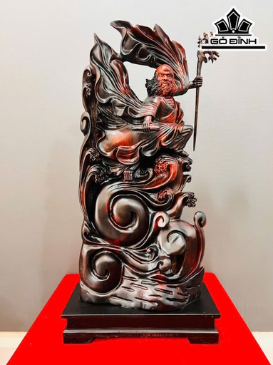 Tượng Đạt Ma Sư Tổ Gỗ Trắc Cao 93 Ngang 45 Sâu 21 (cm)