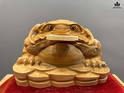 Tượng Thiềm Thừ Gỗ Ngọc Am Cao 21 Ngang 31 Sâu 26 (cm)