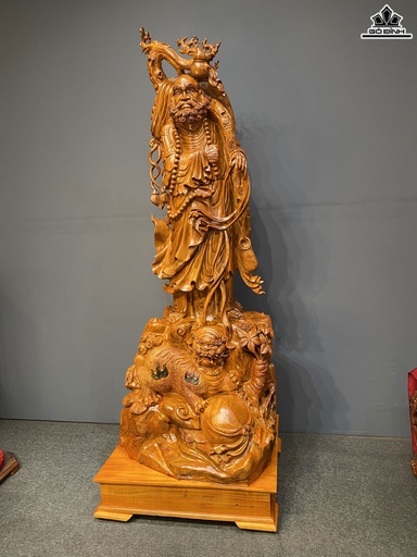 Tượng Đạt Ma Sư Tổ Gỗ Hương Cao 223 Ngang 80 Sâu 70 (cm)