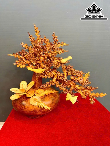 Bình Hoa Mai Gỗ Hương Cao 57 Ngang 62 Sâu 42 (cm)