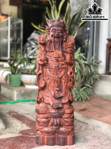 Tượng Thần Tài Gỗ Cẩm Cao 70 Ngang 22 Sâu 20 (cm)