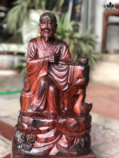 Tượng Thần Trà Gỗ Trắc Cao 39 Ngang 22 Sâu 17 (cm)