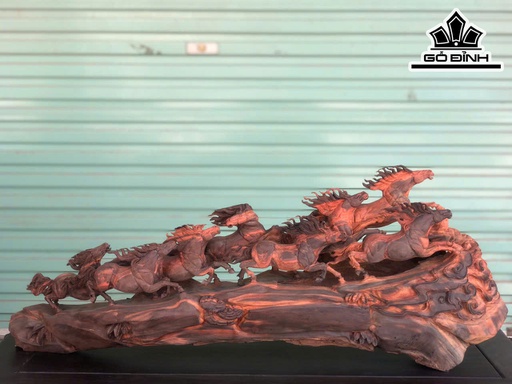 Tượng Ngựa - Mã Đáo Thành Công Gỗ Trắc Cao 35 Ngang 84 Sâu 20 (cm)