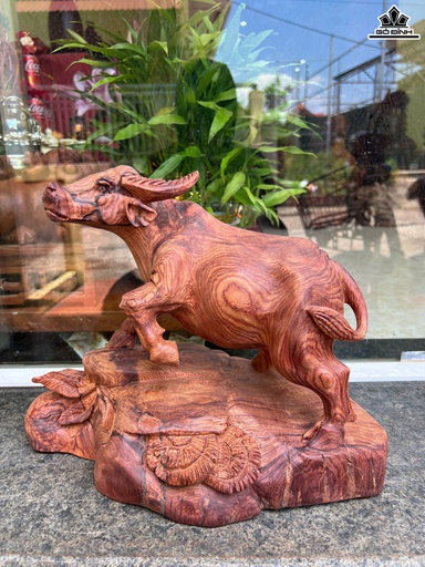 Tượng Trâu Gỗ Cẩm Cao 26 Ngang 36 Sâu 22 (cm)