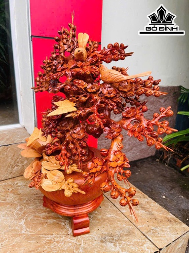 Bình Hoa Gỗ Hương Cao 66 Ngang 52 Sâu 38 (cm)