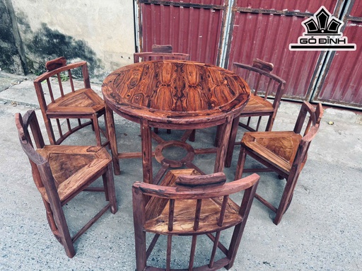 Bộ Thu Gọn Gỗ Cẩm Việt - Bàn Cao 72 Mặt Bàn Rộng 90 - Ghế Cao 71,5 Mặt Ghế Rộng 51 (cm)