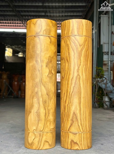 Cặp Trụ Trời Gỗ Cẩm Vàng Cao 150 Đường Kính 38 (cm)