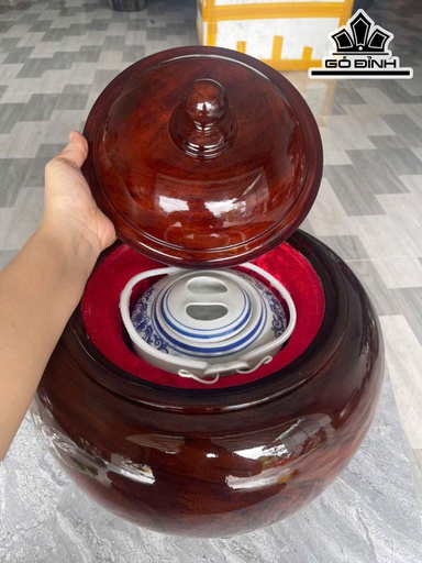 Bình Ủ Trà Gỗ Lim Cao 42 Đường Kính 37 (cm) - 2,5Lít