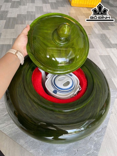 Bình Ủ Trà Gỗ Dổi Cao 38 Đường Kính 46 (cm) - 2,5Lít