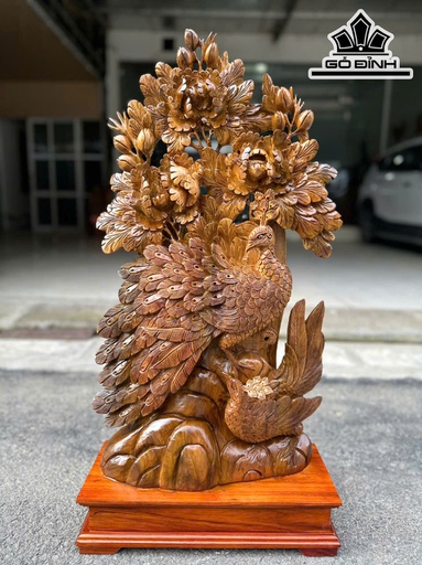 Tượng Phu Thê Viên Mãn Gỗ Bách Xanh Cao Cả Kỷ 83 Ngang 41 Sâu 18 (cm) - Kỷ Cao 10 (cm)