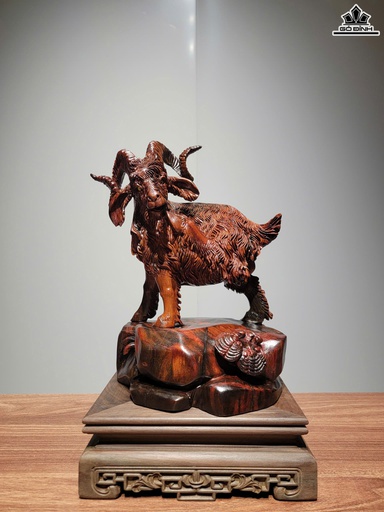 Tượng Nhất Dương Khai Thái Gỗ Trắc Cao 27 Ngang 20 Sâu 16 (cm)