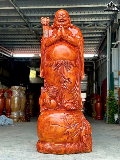 Tượng Phật Di Lặc Chúc Phúc Gỗ Hương Cao 220 Ngang 78 Sâu 69 (cm)