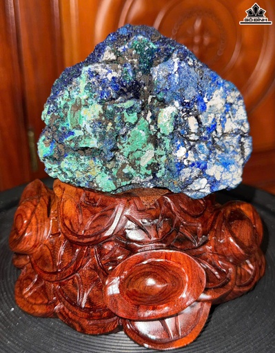 Tác Phẩm Azurite Cao 12,8 Ngang 12,5 (cm) - 0,85kg