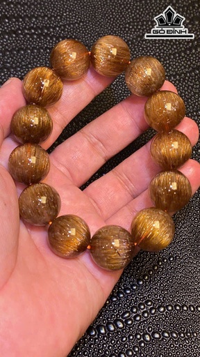 Vòng Tay Tóc Nâu Đồng Trục Mắt Mèo Đã Kiểm Định LIULAB 566694