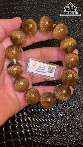 Vòng Tay Tóc Nâu Đồng Trục Mắt Mèo Đã Kiểm Định LIULAB 986972