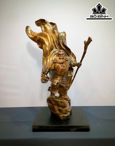 Tượng Đạt Ma Sư Tổ Gỗ Bách Xanh Cao 66 Ngang 35 Sâu 26 (cm)