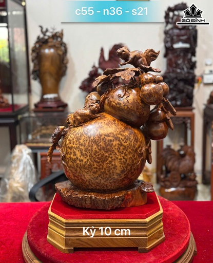 Bầu Nho Sóc Gỗ Nu Ngọc Am Cao 55 Ngang 36 Sâu 21 (cm)