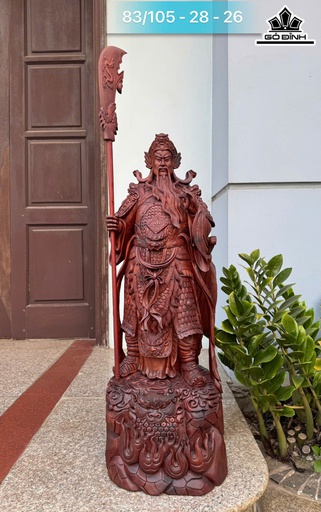 Tượng Quan Công Gỗ Tử Đàn Cao 83 Ngang 28 Sâu 26 (cm)