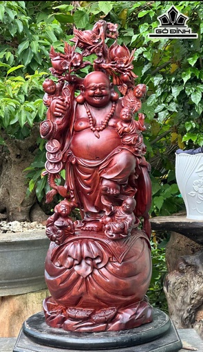 Tượng Phật Di Lặc Ngũ Phúc Gỗ Tử Đàn Cao 78 Ngang 30 Sâu 28 (cm)